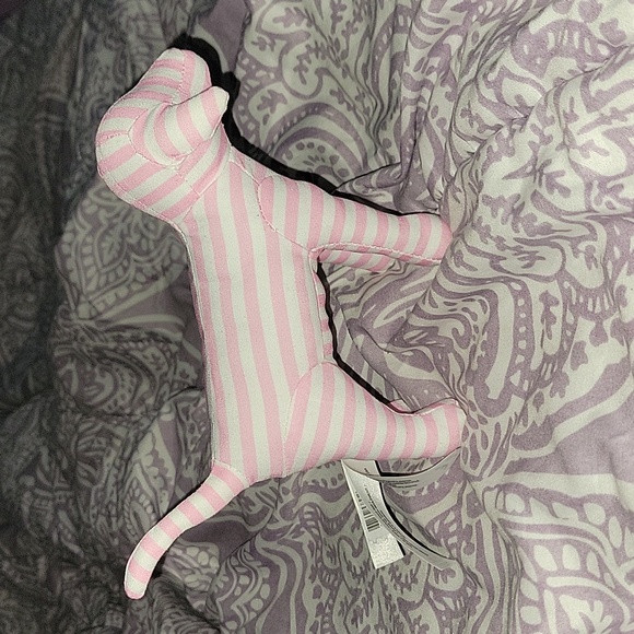 VS PINK Pink Striped OR Black Skelton Print Stuffed Dog - Picture 2 of 6